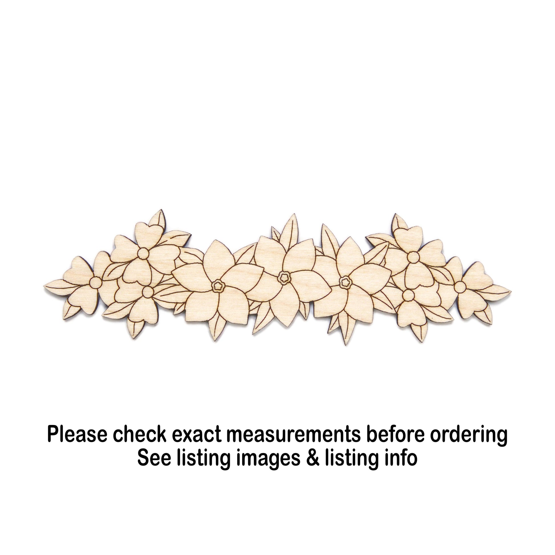 Forget Me Knots With Daisies Sash Wood Cutout - Laser Cut Unfinished Craft Shape - Multiple Sizes
