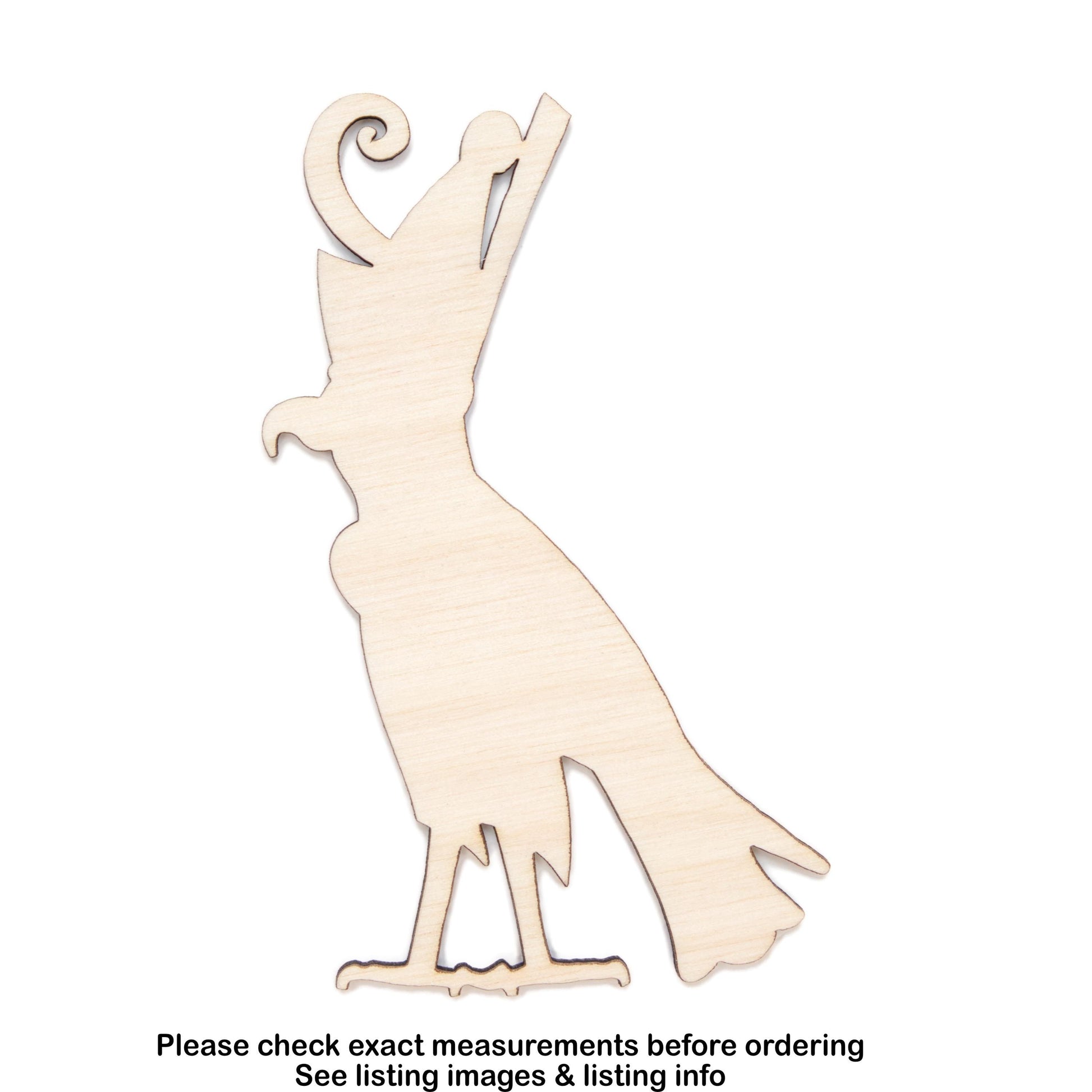 Egyptian Falcon Blank Wood Cutout - Laser Cut Unfinished Craft Shape - Multiple Sizes