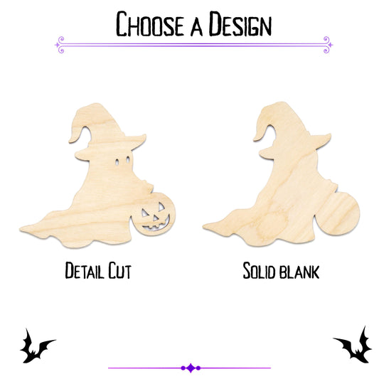 Ghost Trick Or Treat Blank Wood Cutout - Laser Cut Unfinished Craft Shape - Multiple Sizes