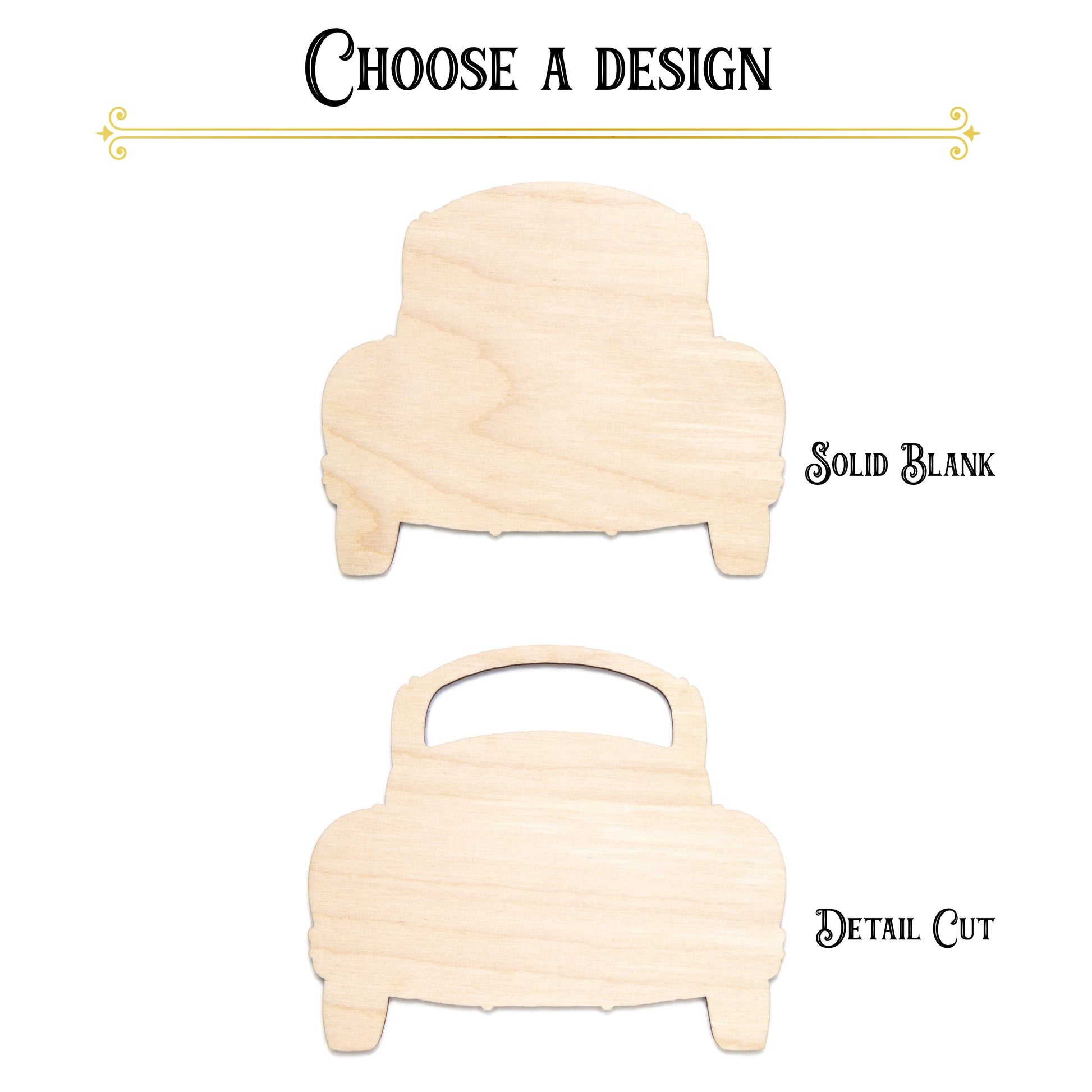 Buggy Car Blank Wood Cutout - Laser Cut Unfinished Craft Shape - Multiple Sizes