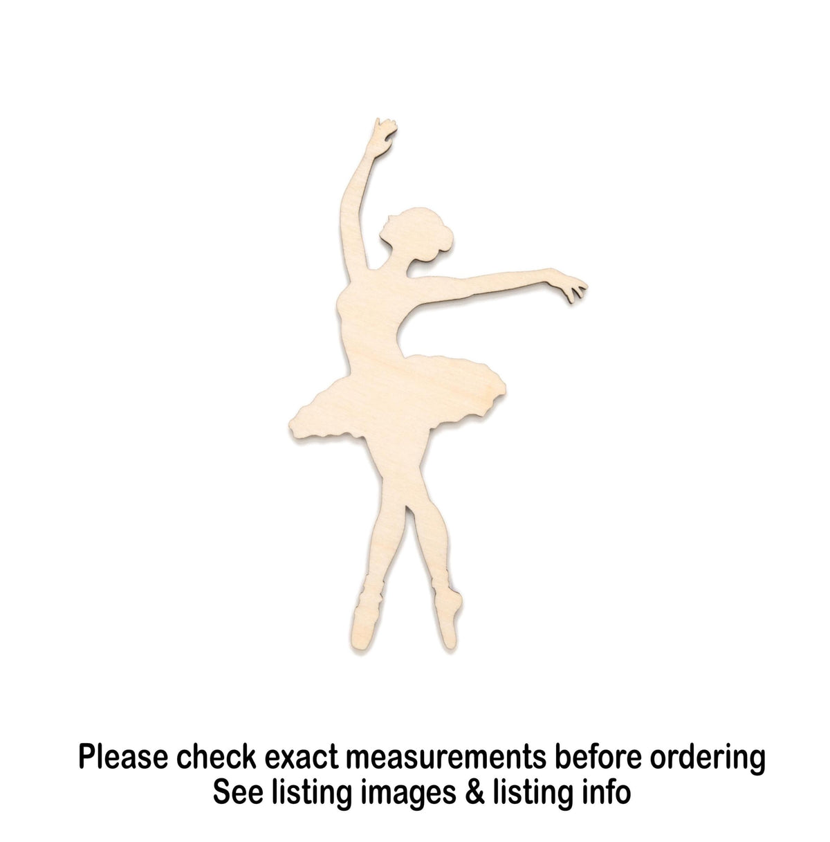 Ballerina Blank Wood Cutout - Laser Cut Unfinished Craft Shape - Multiple Sizes
