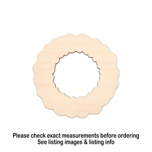 Wreath Blank Wood Cutout - Laser Cut Unfinished Craft Shape - Multiple Sizes