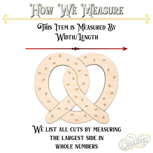 Salted Pretzel Wood Cutout - Laser Cut Unfinished Craft Shape - Multiple Sizes