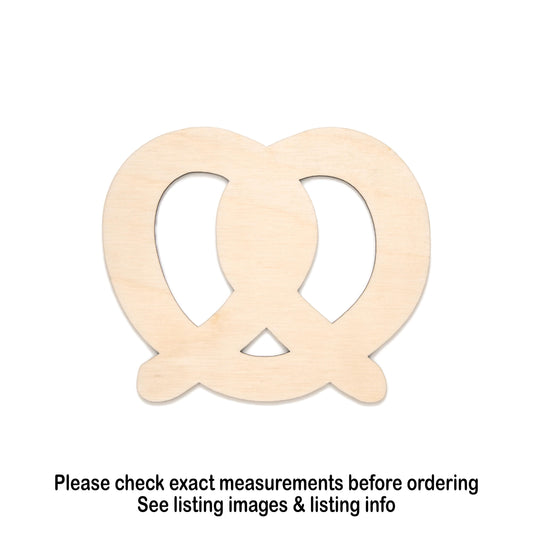 Pretzel Silhouette Wood Cutout - Laser Cut Unfinished Craft Shape - Multiple Sizes