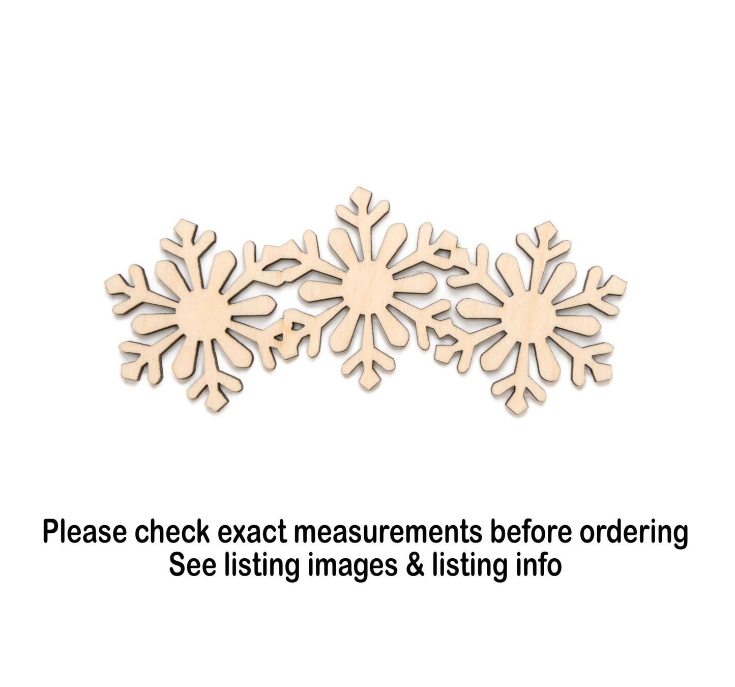 Snowflakes Banner Wood Cutout - Laser Cut Unfinished Craft Shape - Multiple Sizes