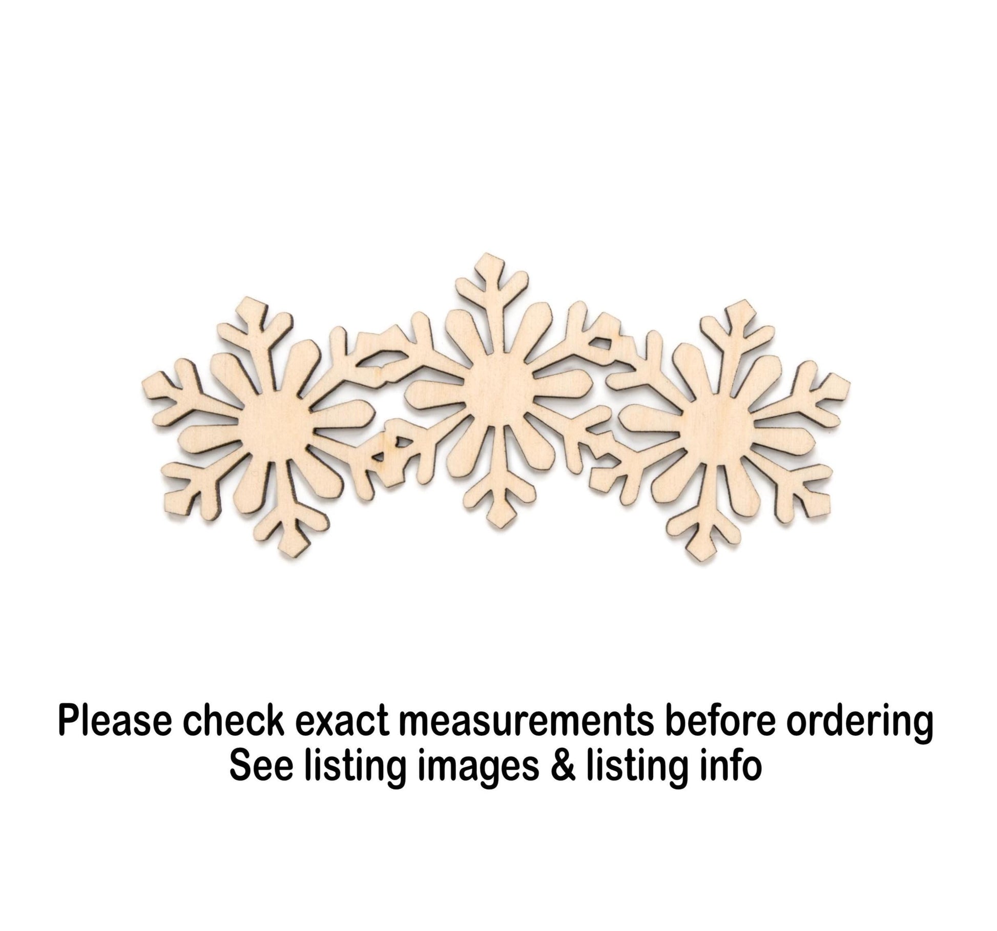 Snowflakes Banner Wood Cutout - Laser Cut Unfinished Craft Shape - Multiple Sizes