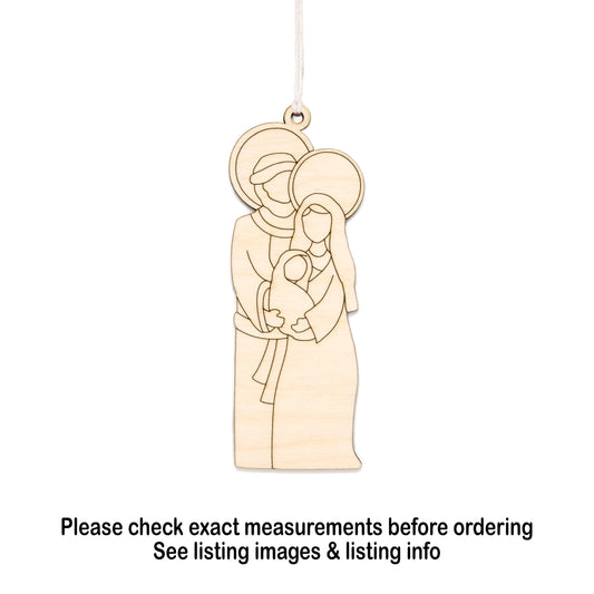Holy Family Wood Wood Cutout - Laser Cut Unfinished Craft Shape - Multiple Sizes