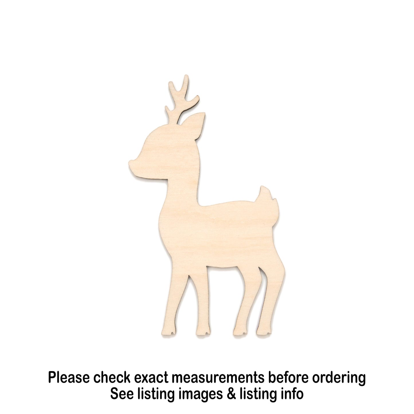 Fawn Silhouette Blank Wood Cutout - Laser Cut Unfinished Craft Shape - Multiple Sizes