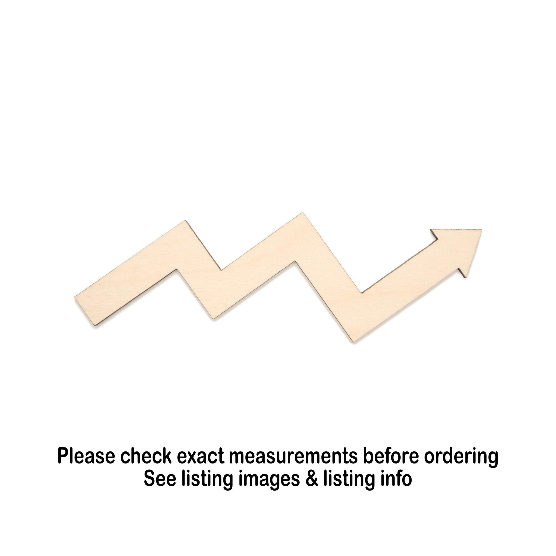 Chart Arrow Graph Wood Cutout - Laser Cut Unfinished Craft Shape - Multiple Sizes