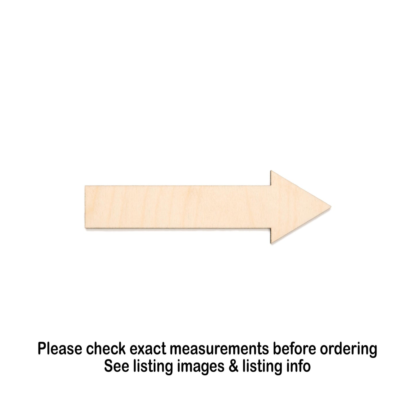 Pointer Arrow Wood Cutout - Laser Cut Unfinished Craft Shape - Multiple Sizes