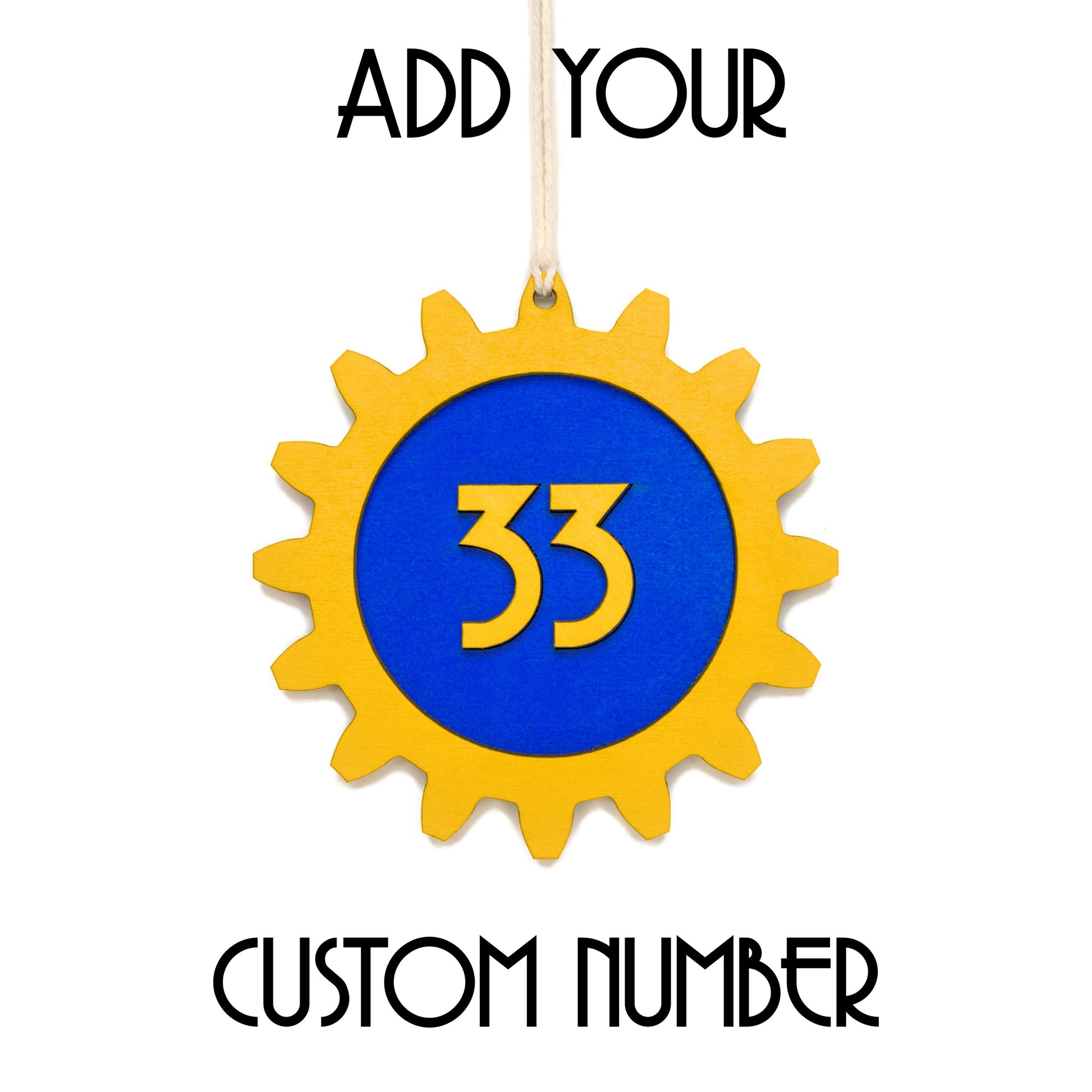Vault Number Custom Wood Ornament - Laser Cut Personalized Holiday Craft Shape