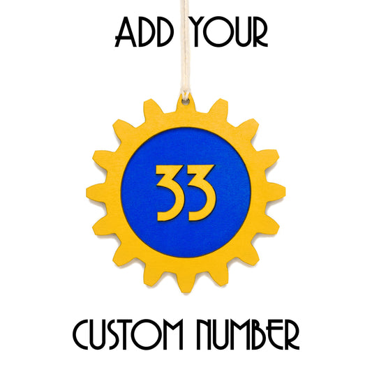 Vault Number Custom Wood Ornament - Laser Cut Personalized Holiday Craft Shape