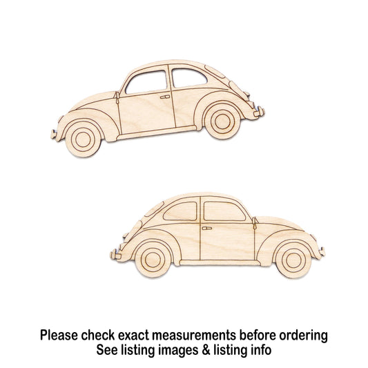 Buggy Vintage Car Side View Wood Cutout - Laser Cut Unfinished Craft Shape - Multiple Sizes