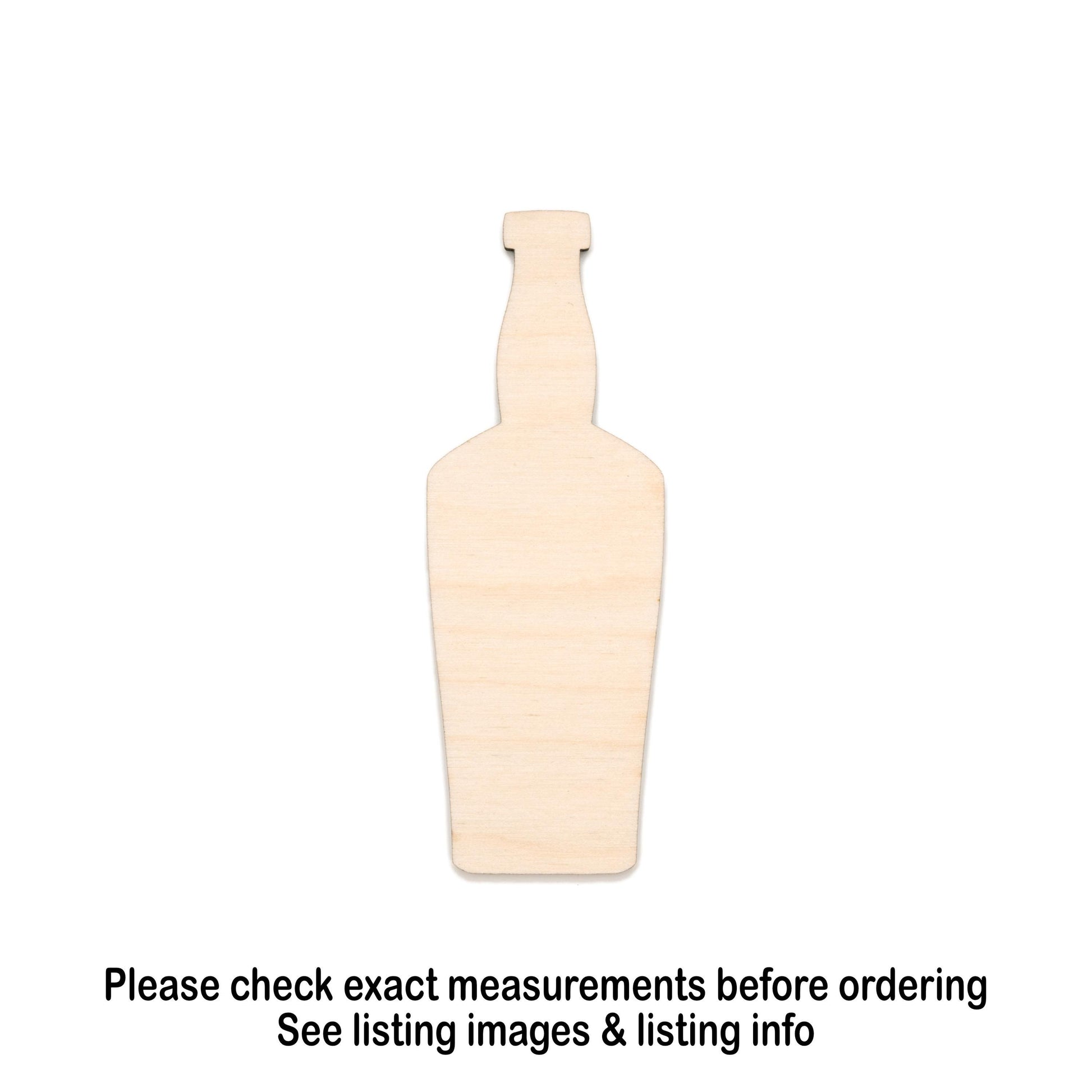 Liquor Bottle Blank Wood Cutout - Laser Cut Unfinished Craft Shape - Multiple Sizes