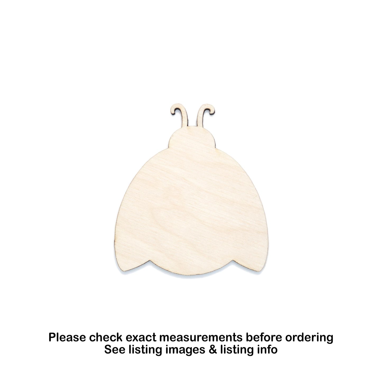 Ladybug Open Wings Blank Wood Cutout - Laser Cut Unfinished Craft Shape - Multiple Sizes
