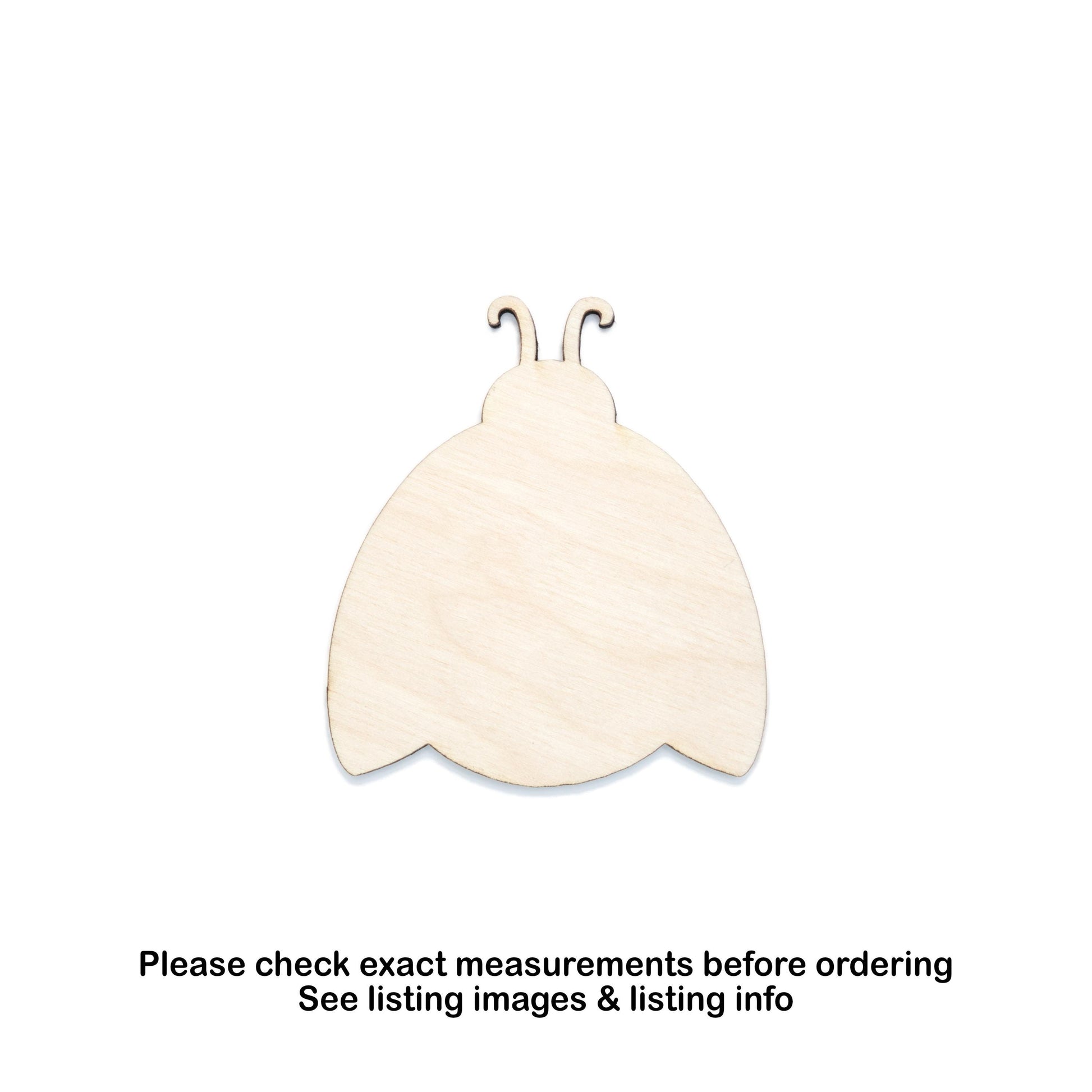 Ladybug Open Wings Blank Wood Cutout - Laser Cut Unfinished Craft Shape - Multiple Sizes