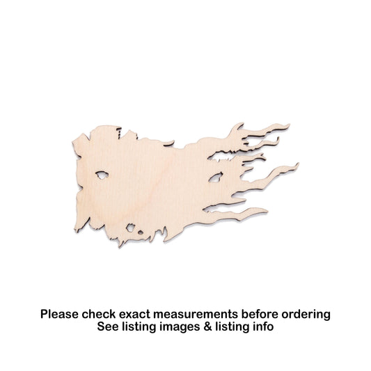 Shredded Pirate Flag Blank Wood Cutout - Laser Cut Unfinished Craft Shape - Multiple Sizes