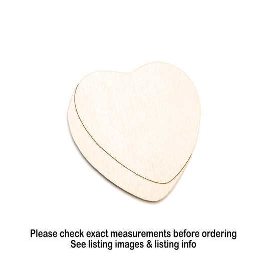Conversation Heart Blank Wood Cutout - Laser Cut Unfinished Craft Shape - Multiple Sizes