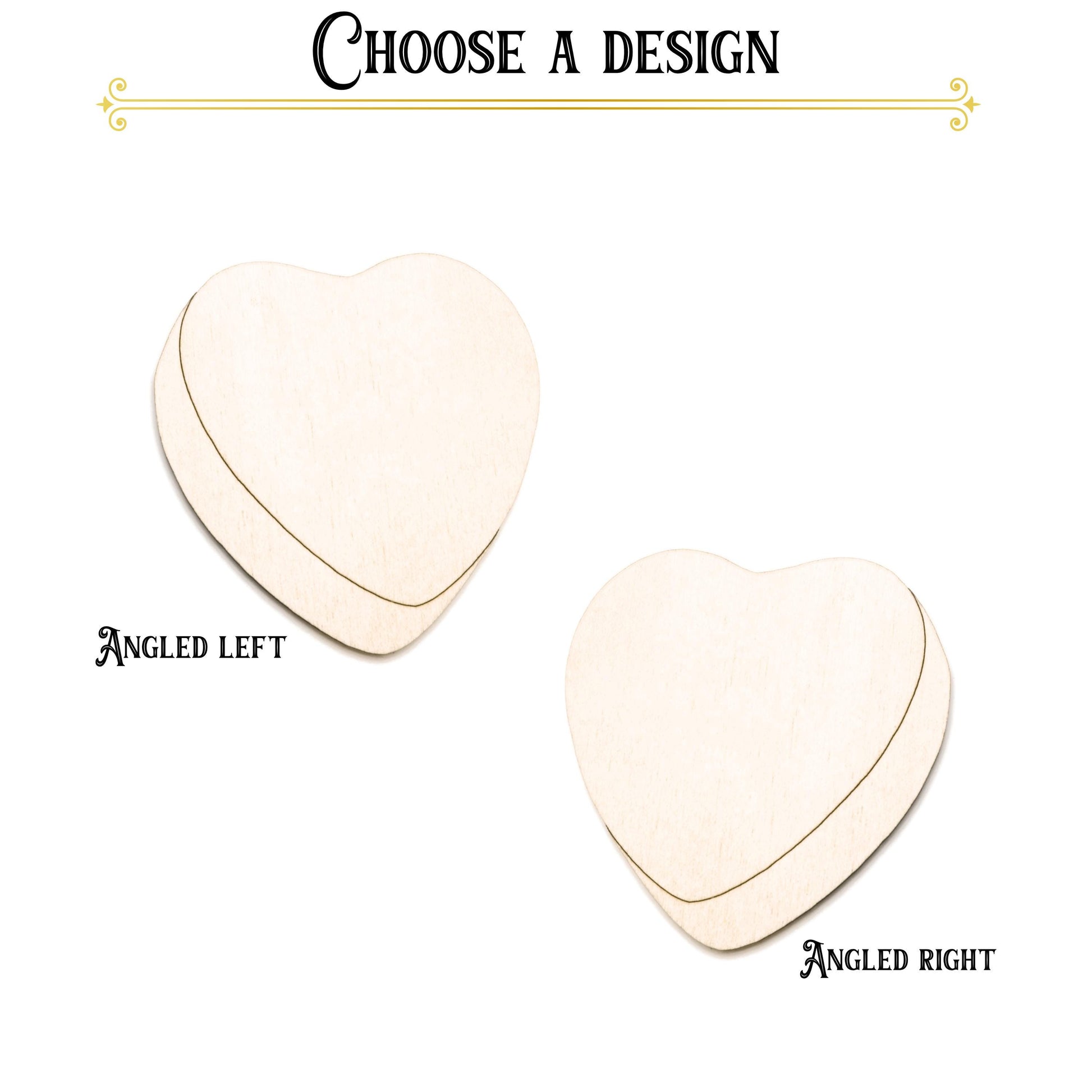 Conversation Heart Blank Wood Cutout - Laser Cut Unfinished Craft Shape - Multiple Sizes