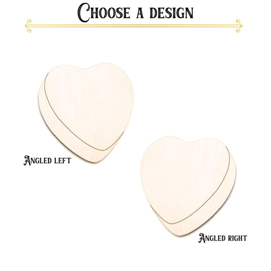 Conversation Heart Blank Wood Cutout - Laser Cut Unfinished Craft Shape - Multiple Sizes