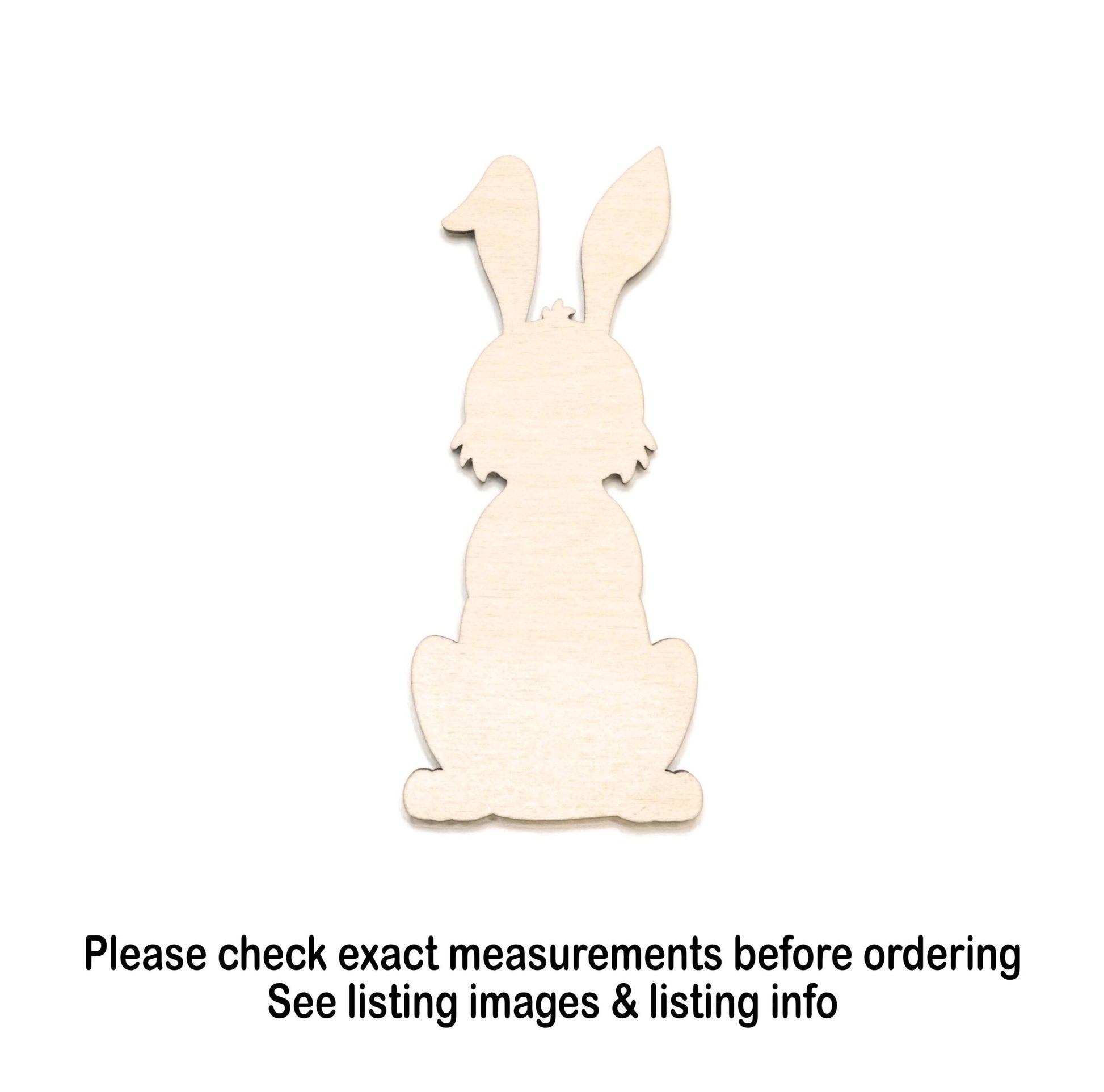 Full Body Bunny Blank Wood Cutout - Laser Cut Unfinished Craft Shape - Multiple Sizes