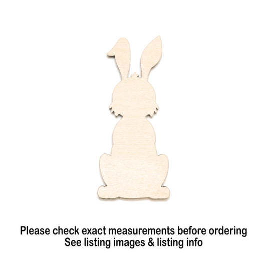 Full Body Bunny Blank Wood Cutout - Laser Cut Unfinished Craft Shape - Multiple Sizes