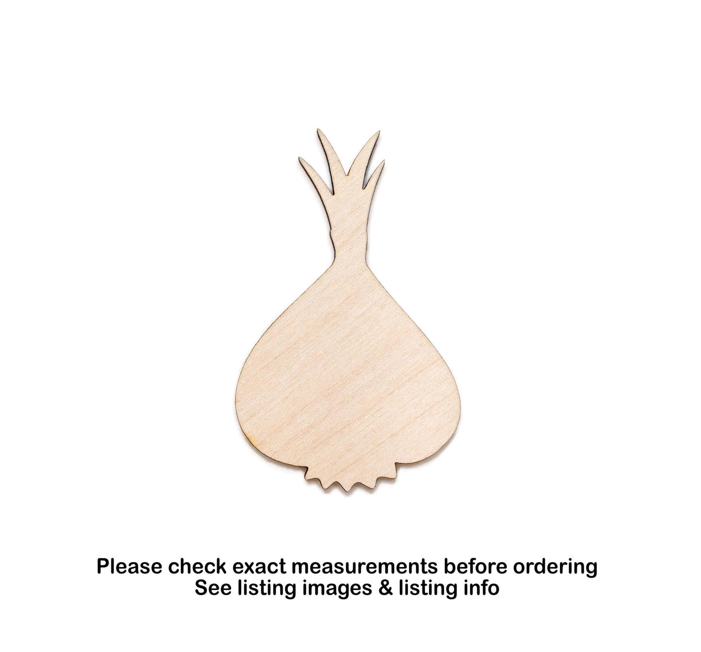 Garlic Bulb With Sprouts Blank Wood Cutout - Laser Cut Unfinished Craft Shape - Multiple Sizes