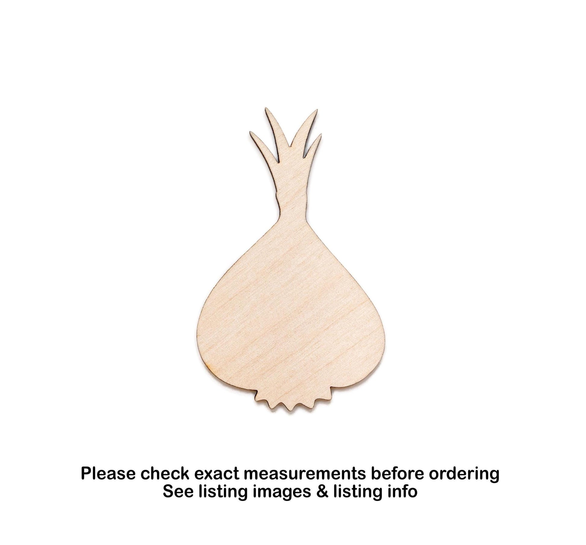 Garlic Bulb With Sprouts Blank Wood Cutout - Laser Cut Unfinished Craft Shape - Multiple Sizes
