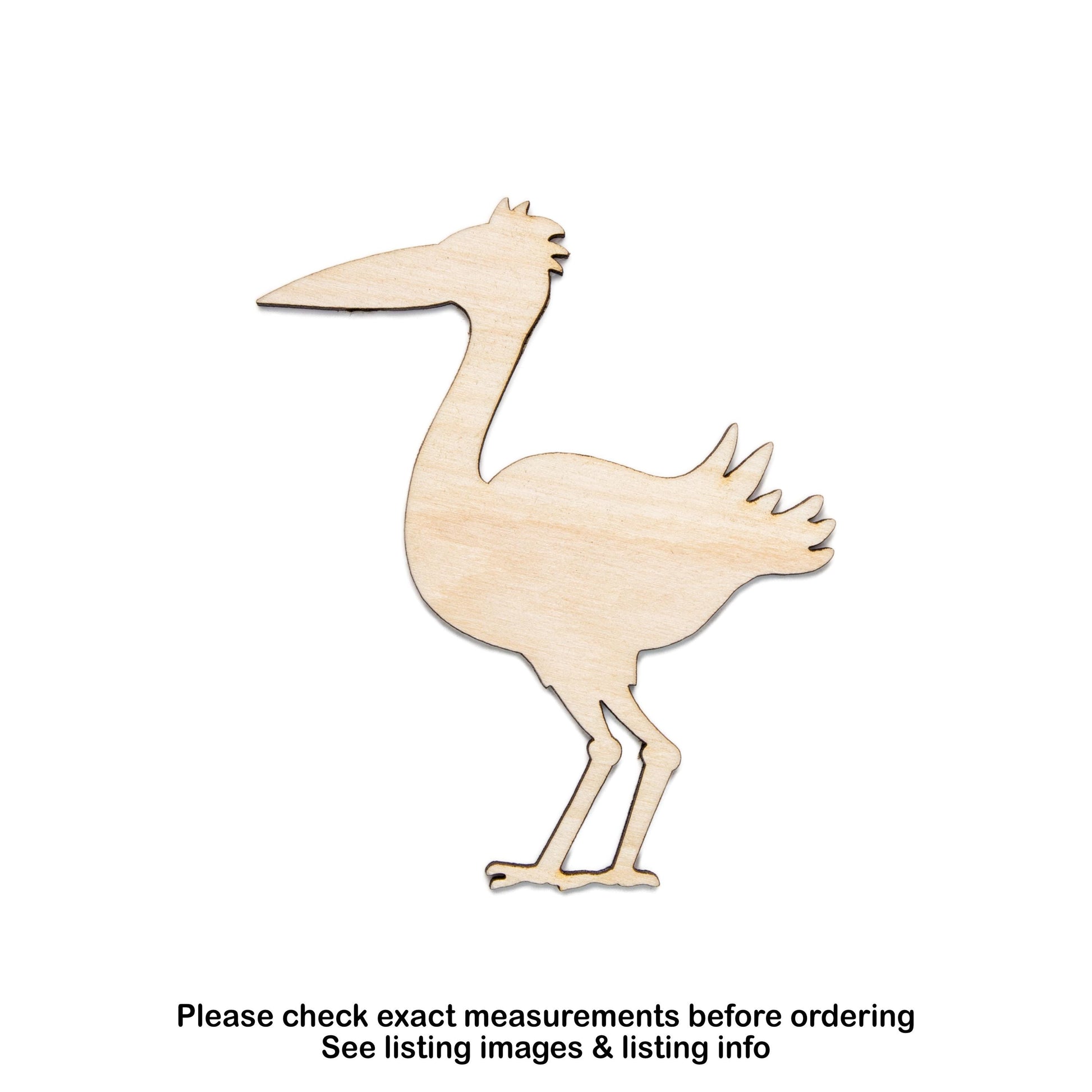 Stork Standing Blank Wood Cutout - Laser Cut Unfinished Craft Shape - Multiple Sizes