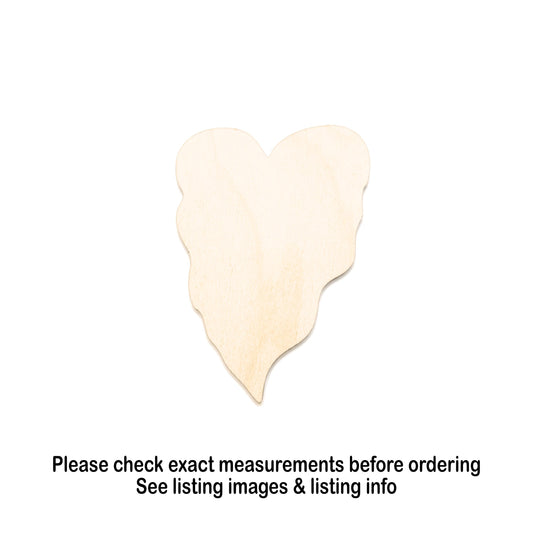 Elephant Ear Leaf Blank Wood Cutout - Laser Cut Unfinished Craft Shape - Multiple Sizes