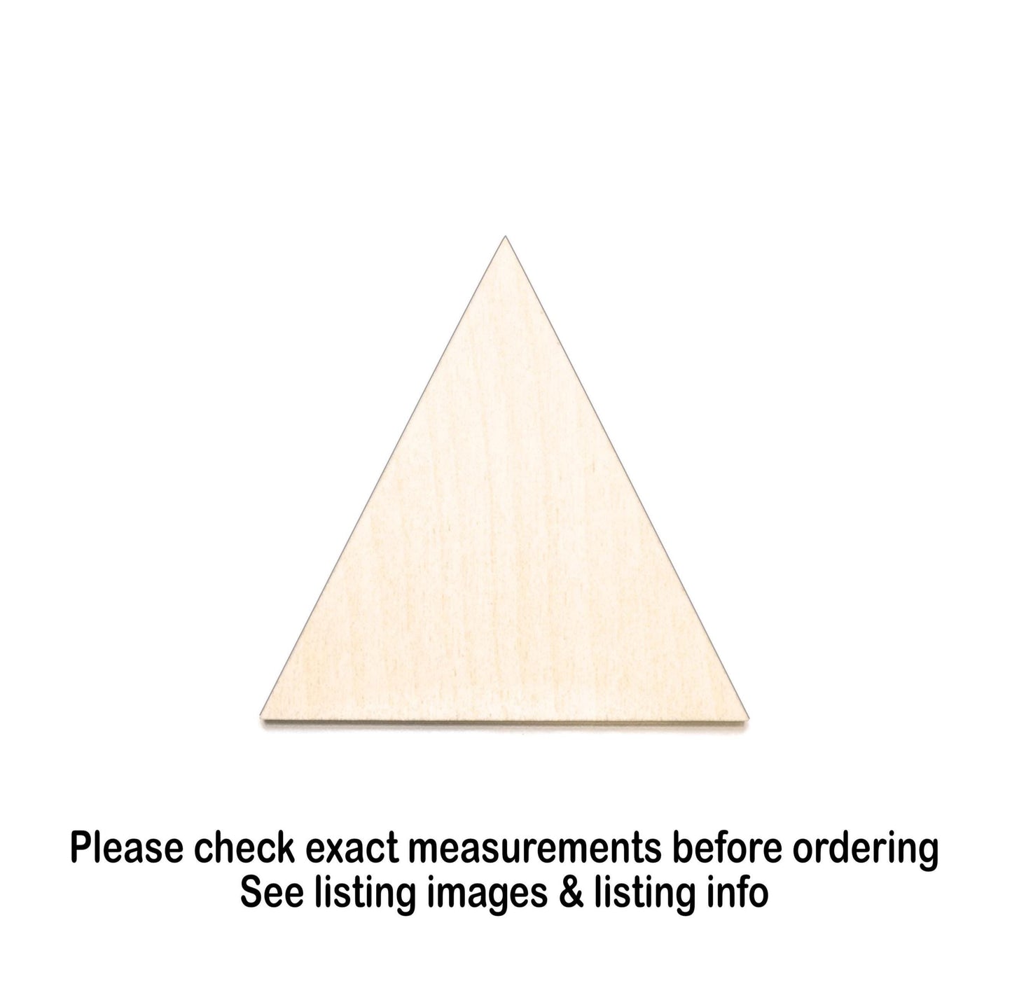 Triangle Blank Wood Cutout - Laser Cut Unfinished Craft Shape - Multiple Sizes