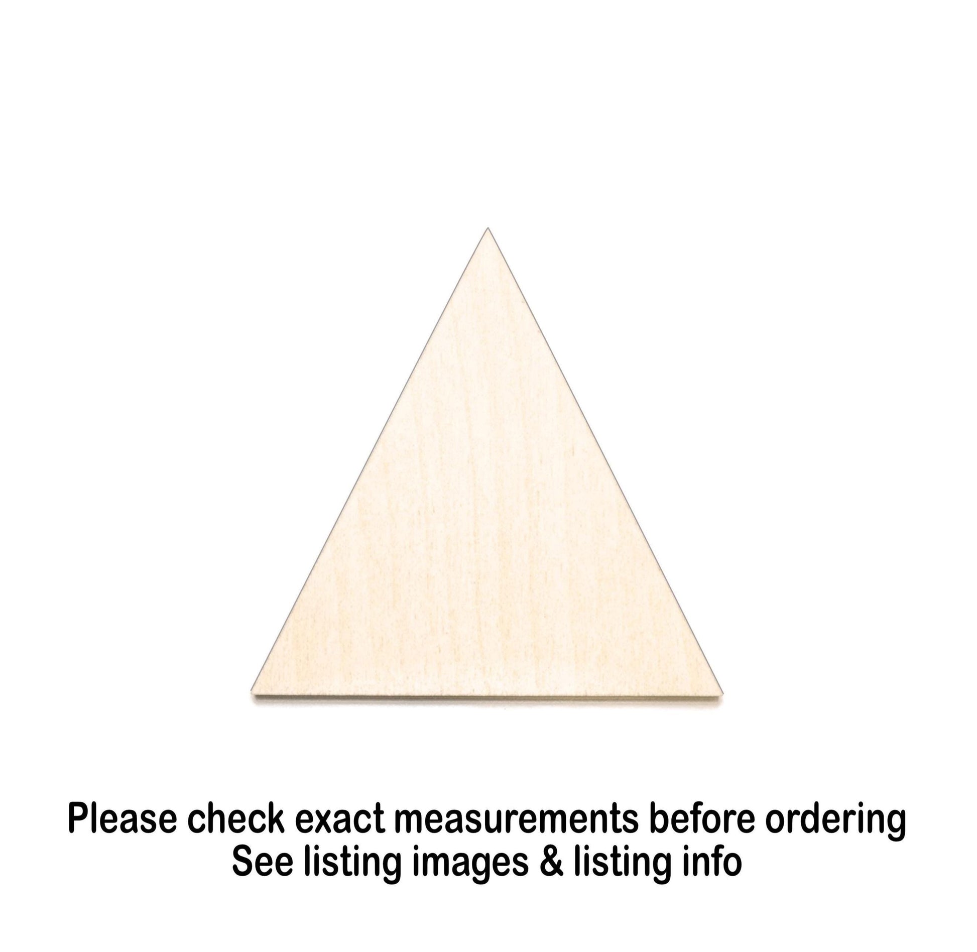 Triangle Blank Wood Cutout - Laser Cut Unfinished Craft Shape - Multiple Sizes