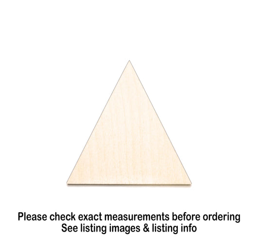 Triangle Blank Wood Cutout - Laser Cut Unfinished Craft Shape - Multiple Sizes