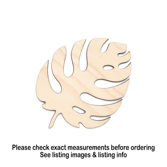 Tropical Leaf Wood Cutout - Laser Cut Unfinished Craft Shape - Multiple Sizes