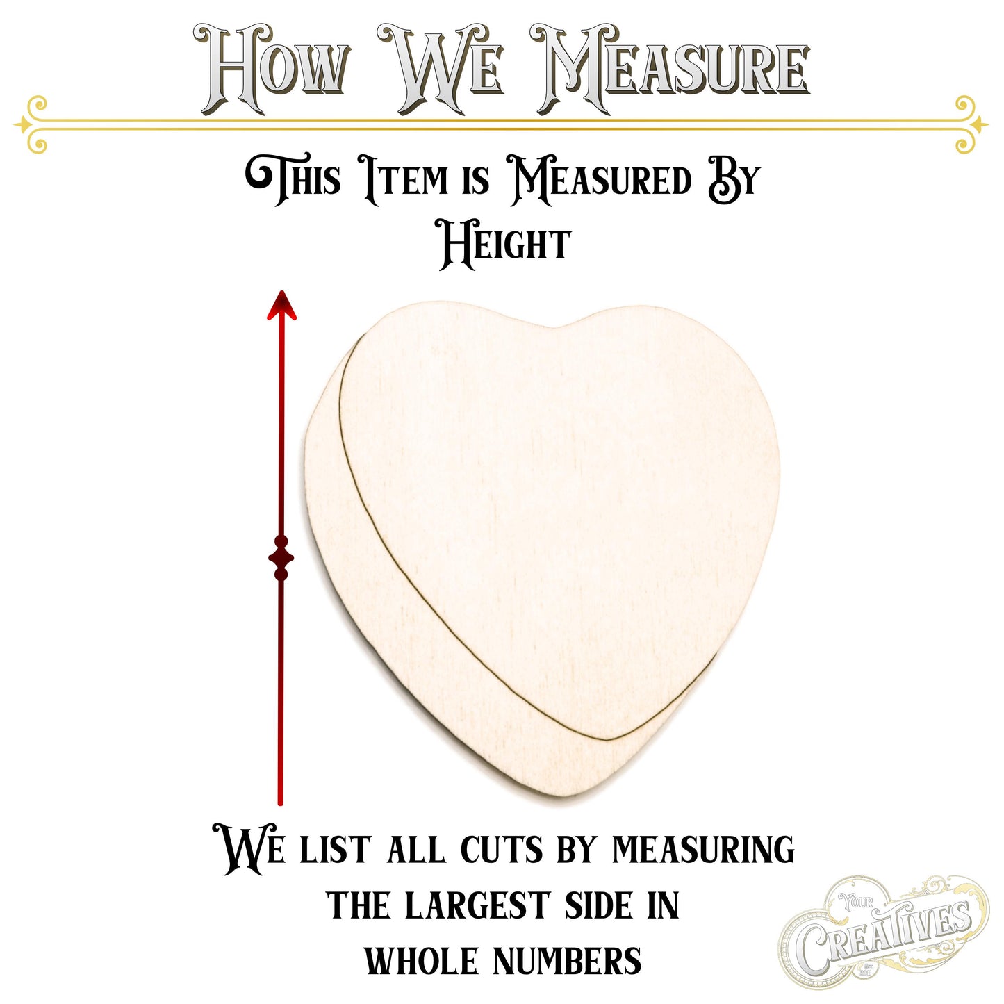 Conversation Heart Blank Wood Cutout - Laser Cut Unfinished Craft Shape - Multiple Sizes