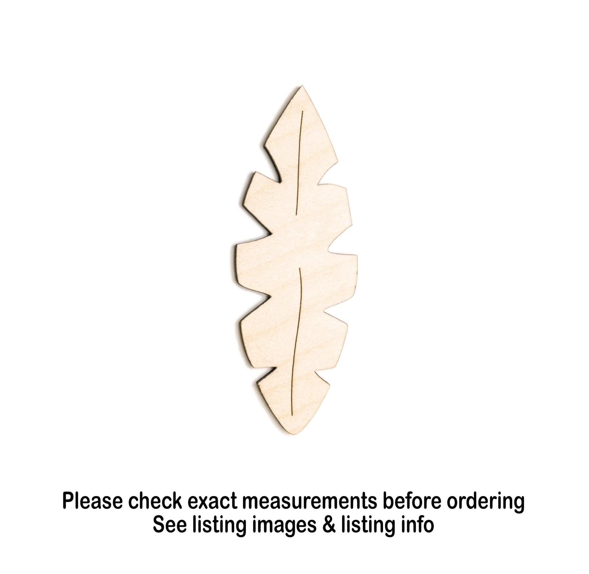 Tropical Leaf Thin Wood Cutout - Laser Cut Unfinished Craft Shape - Multiple Sizes