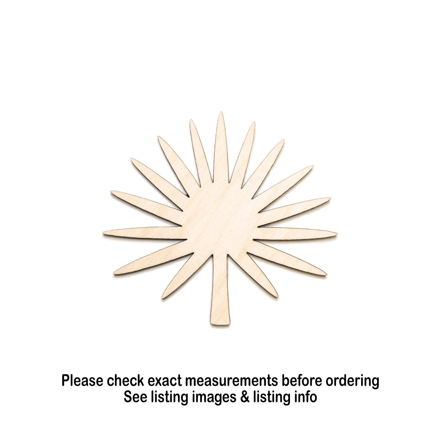 Fan Palm Blank Wood Cutout - Laser Cut Unfinished Craft Shape - Multiple Sizes