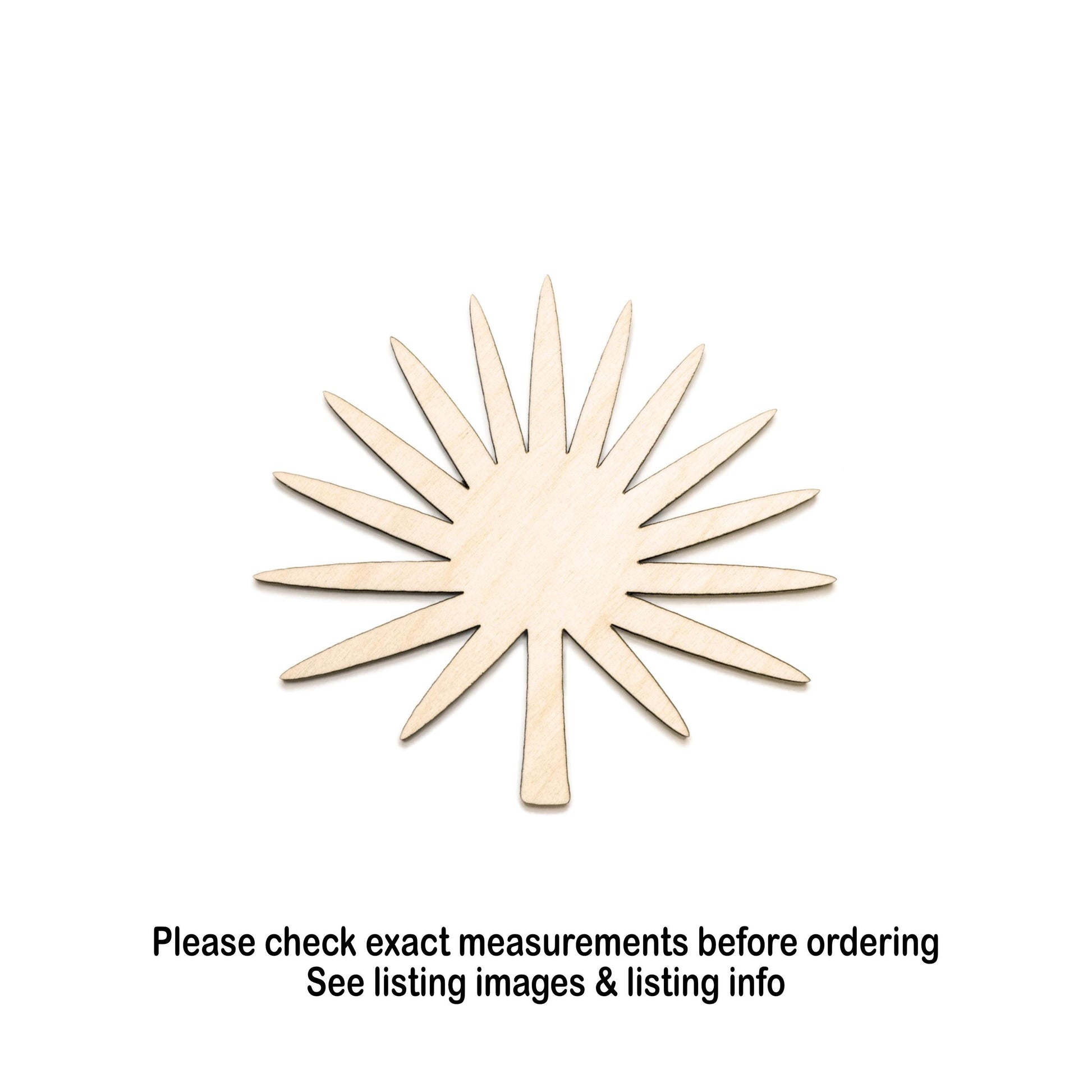Fan Palm Blank Wood Cutout - Laser Cut Unfinished Craft Shape - Multiple Sizes