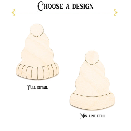 Tall Beanie Wood Cutout - Laser Cut Unfinished Craft Shape - Multiple Sizes