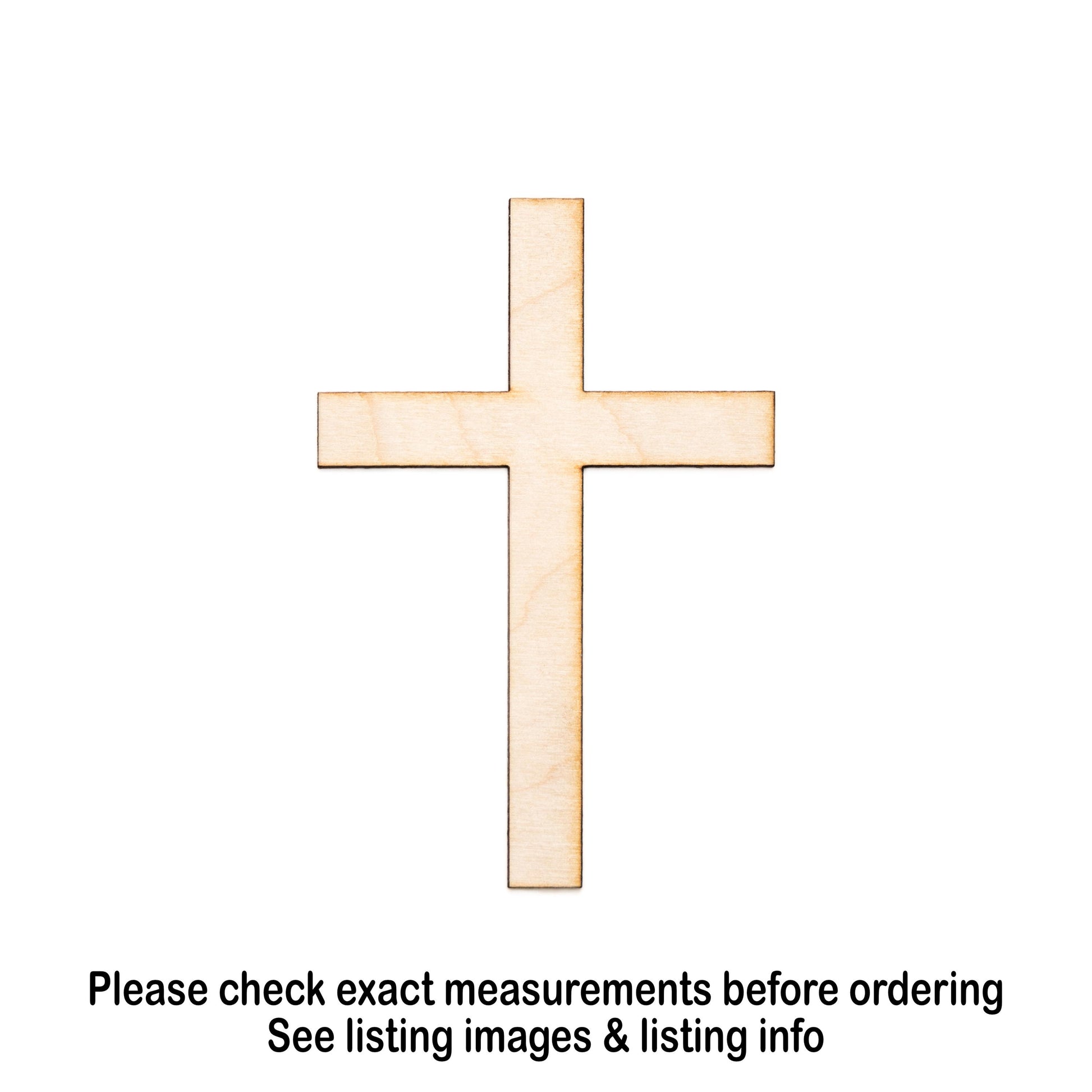 Cross Blank Wood Cutout - Laser Cut Unfinished Craft Shape - Multiple Sizes