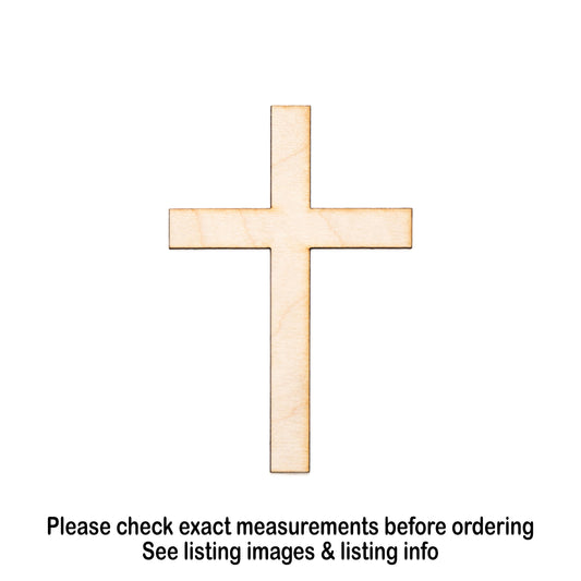 Cross Blank Wood Cutout - Laser Cut Unfinished Craft Shape - Multiple Sizes