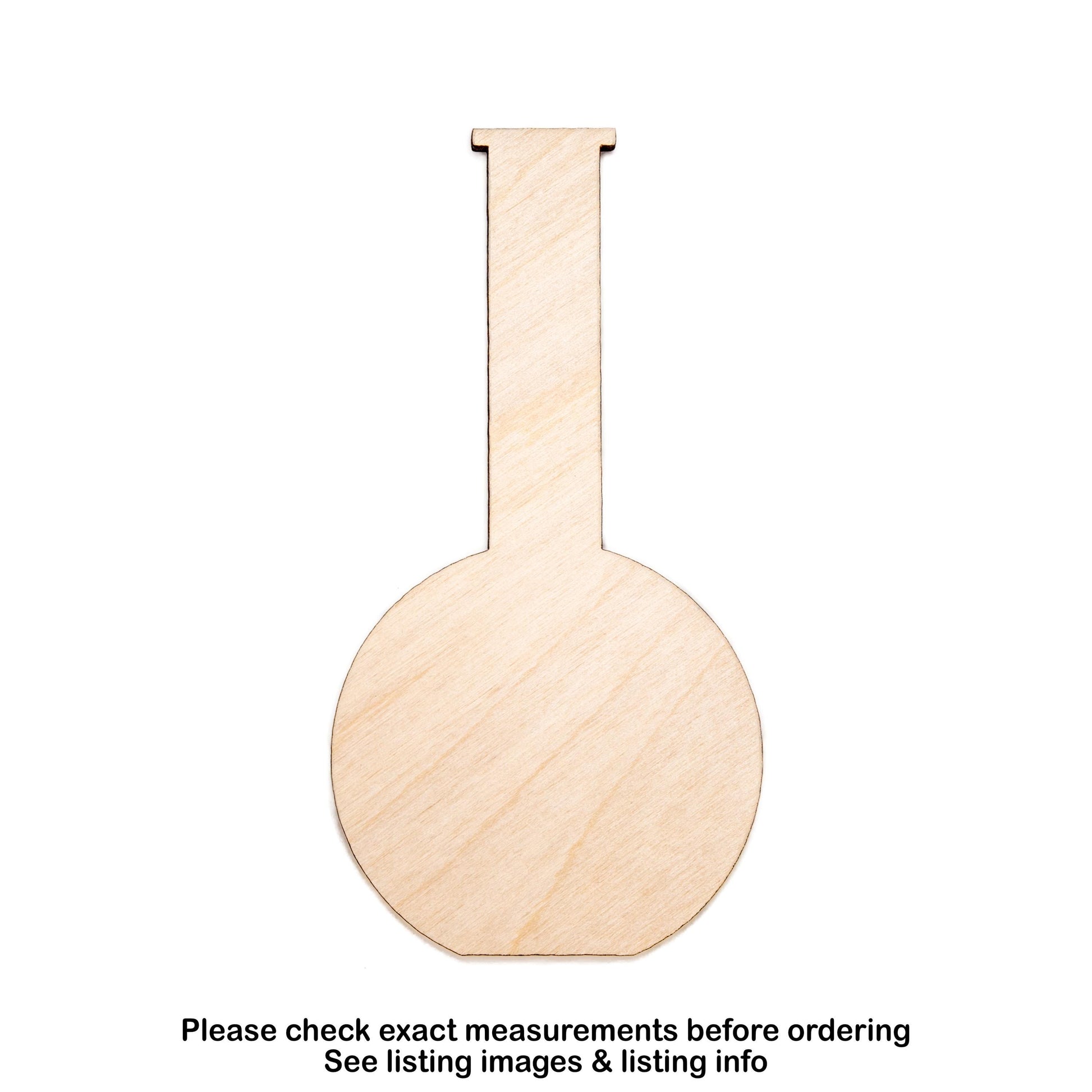 Volumetric Flask Chemistry Bottle Blank Wood Cutout - Laser Cut Unfinished Craft Shape - Multiple Sizes