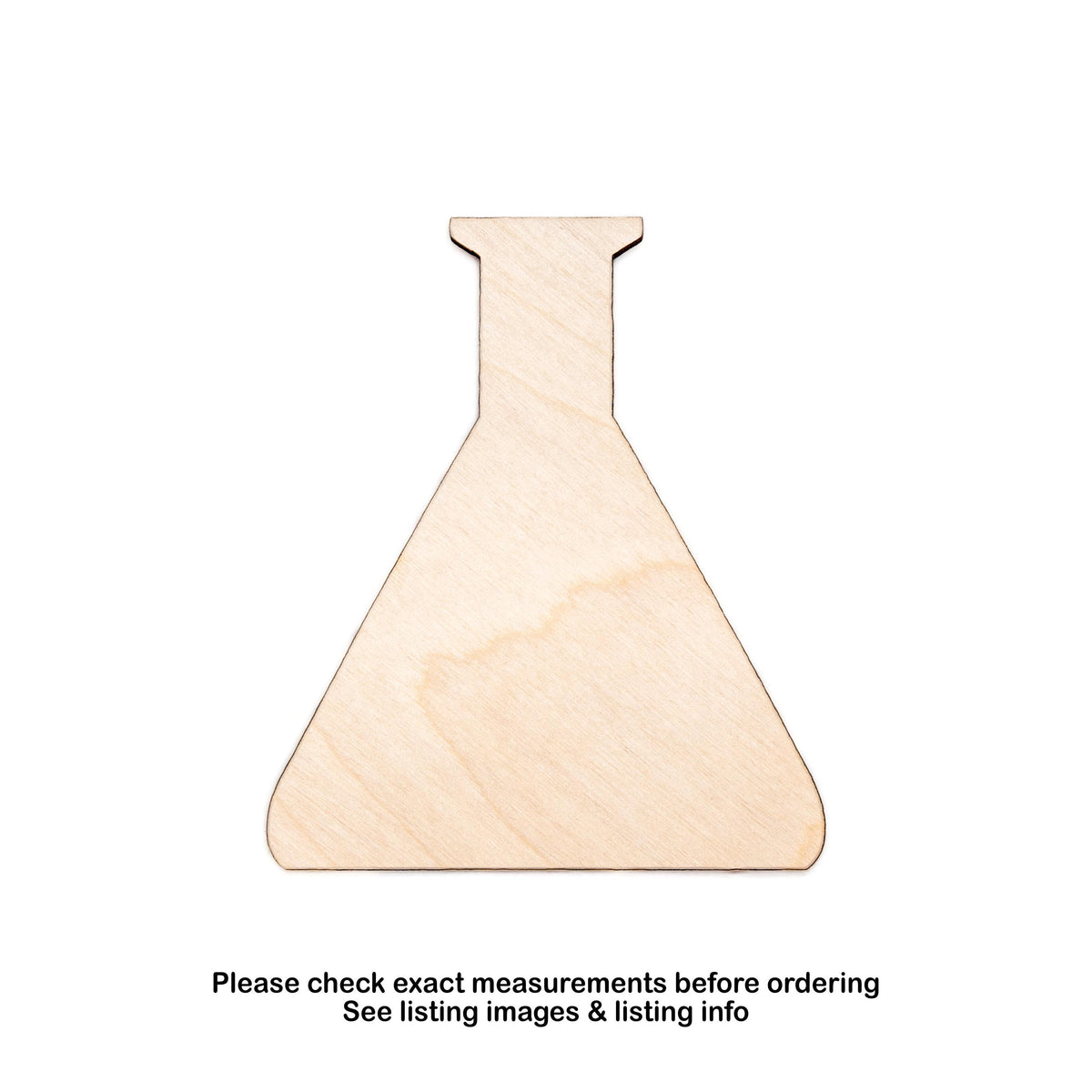 Conical Flask Chemistry Bottle Blank Wood Cutout - Laser Cut Unfinished Craft Shape - Multiple Sizes