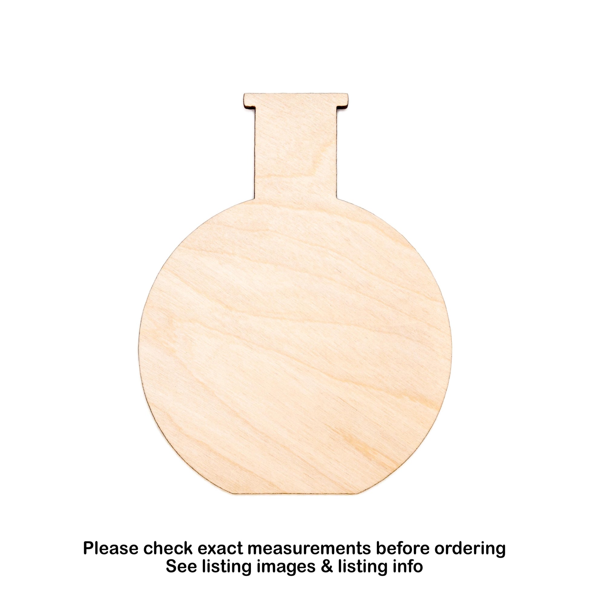 Boiling Flask Chemistry Bottle Blank Wood Cutout - Laser Cut Unfinished Craft Shape - Multiple Sizes