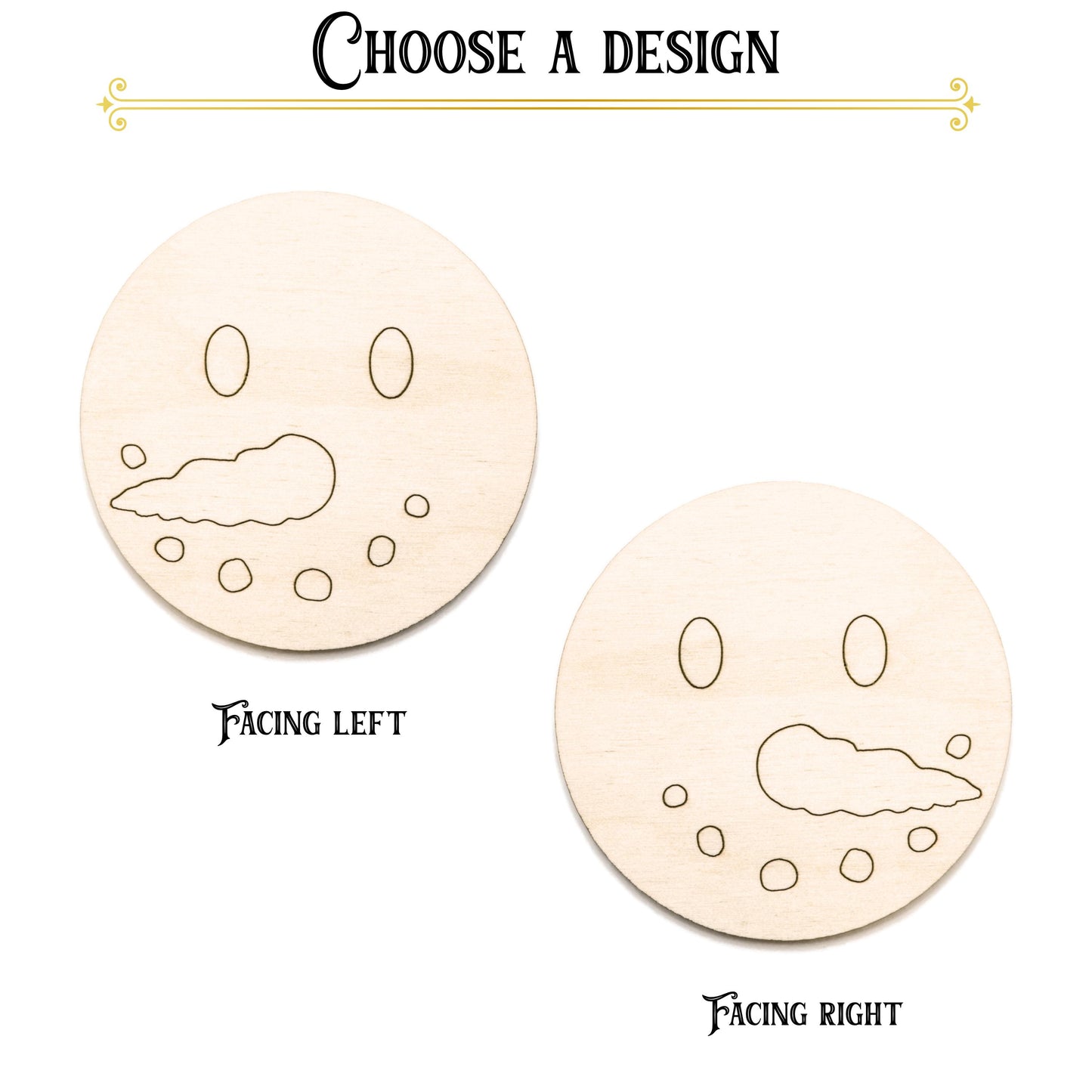 Snowman Face Wood Cutout - Laser Cut Unfinished Craft Shape - Multiple Sizes