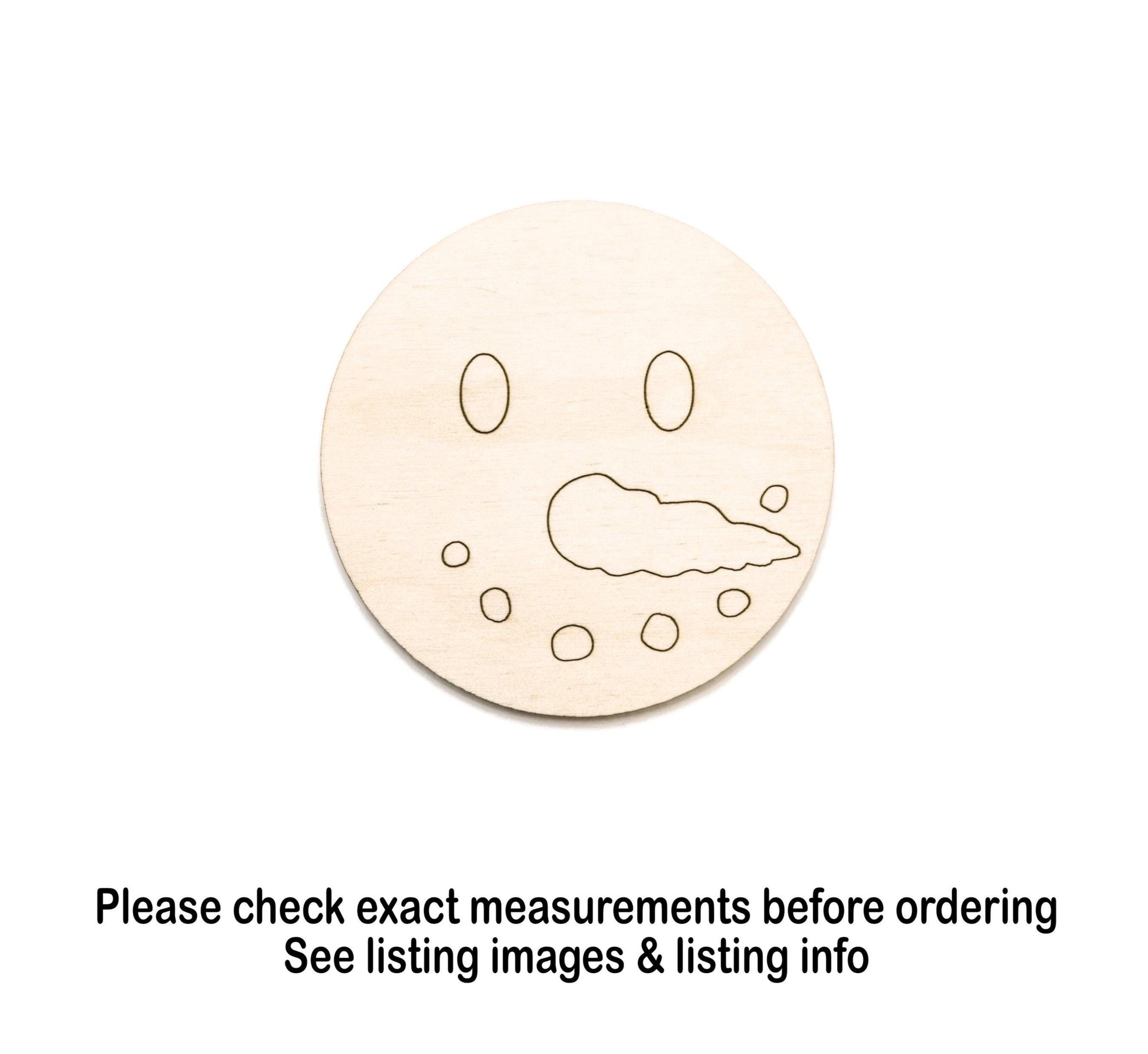 Snowman Face Wood Cutout - Laser Cut Unfinished Craft Shape - Multiple Sizes
