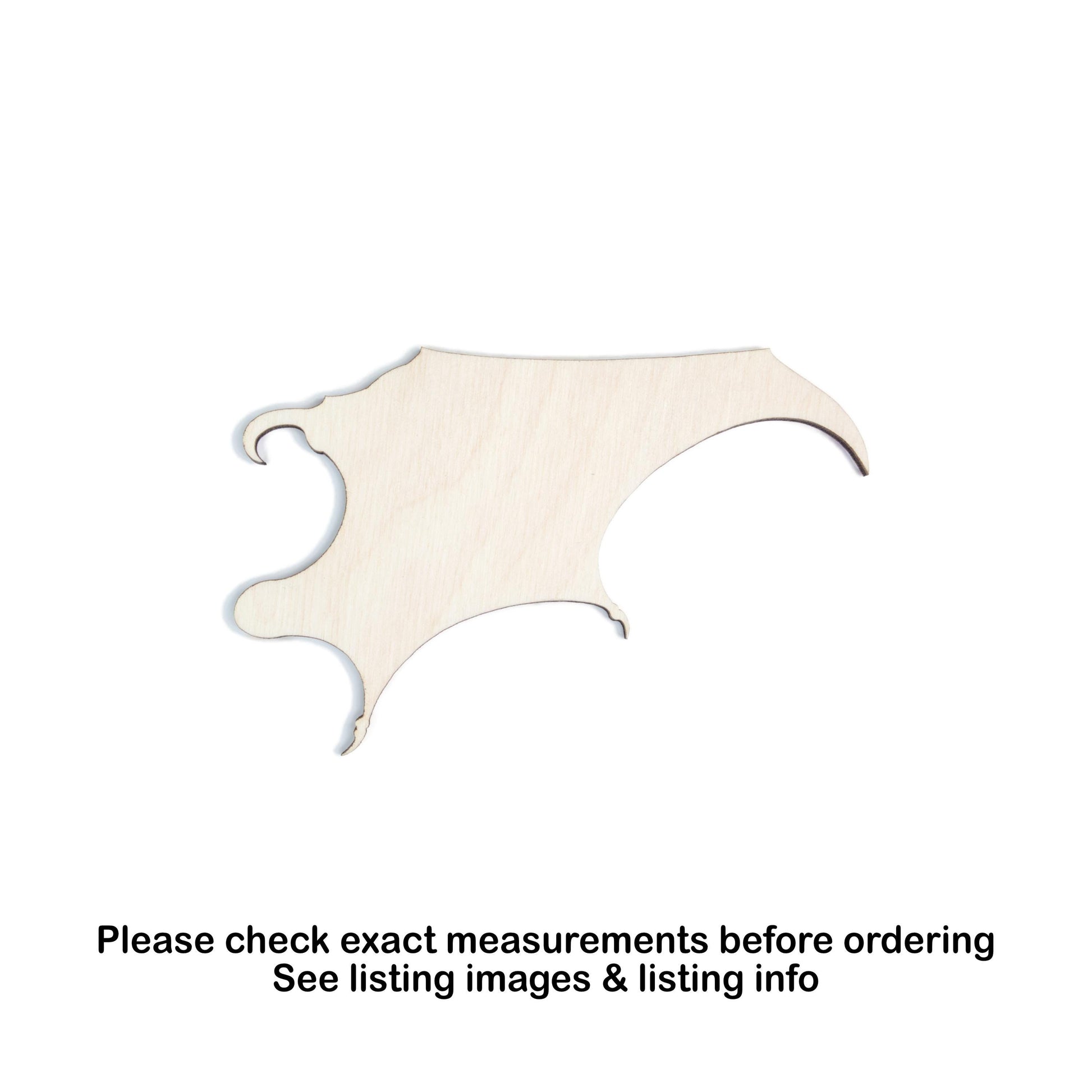 Dragon Wing Blank Wood Cutout - Laser Cut Unfinished Craft Shape - Multiple Sizes