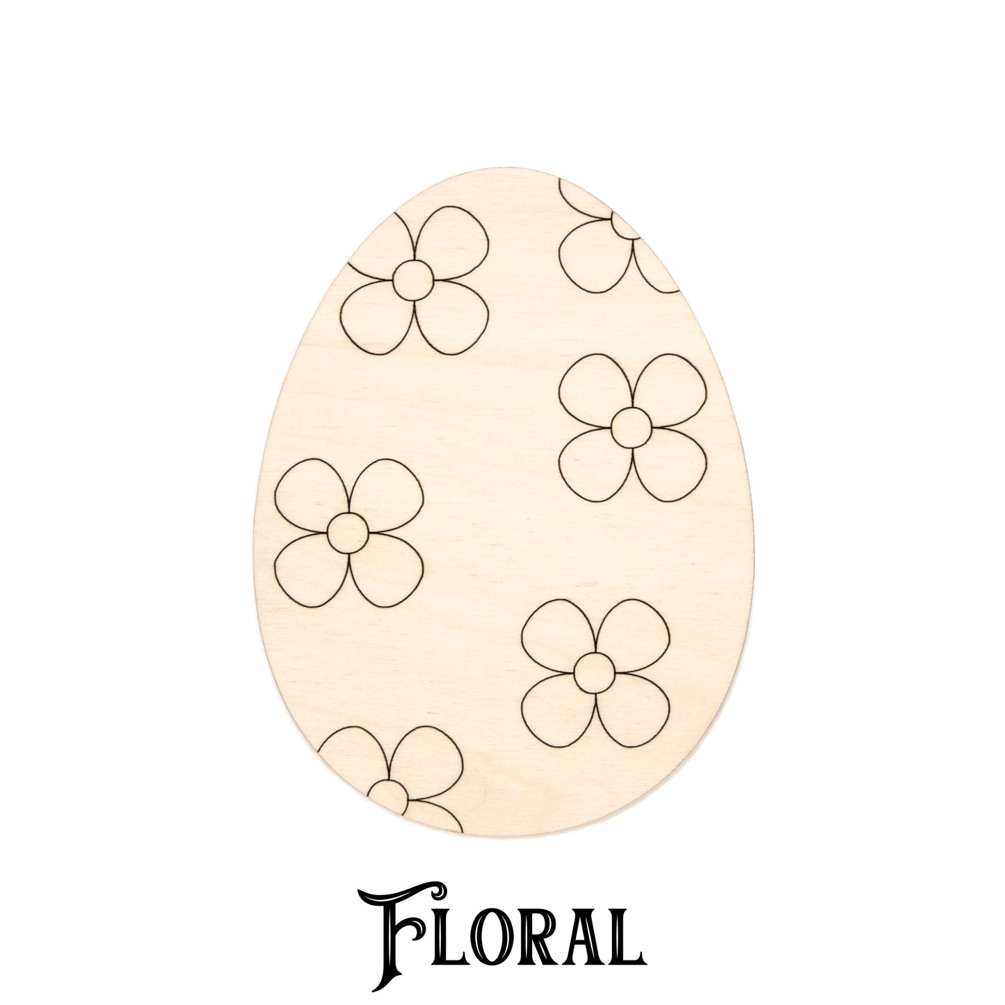Patterned Easter Eggs Wood Cutout - Laser Cut Unfinished Craft Shape - Multiple Sizes