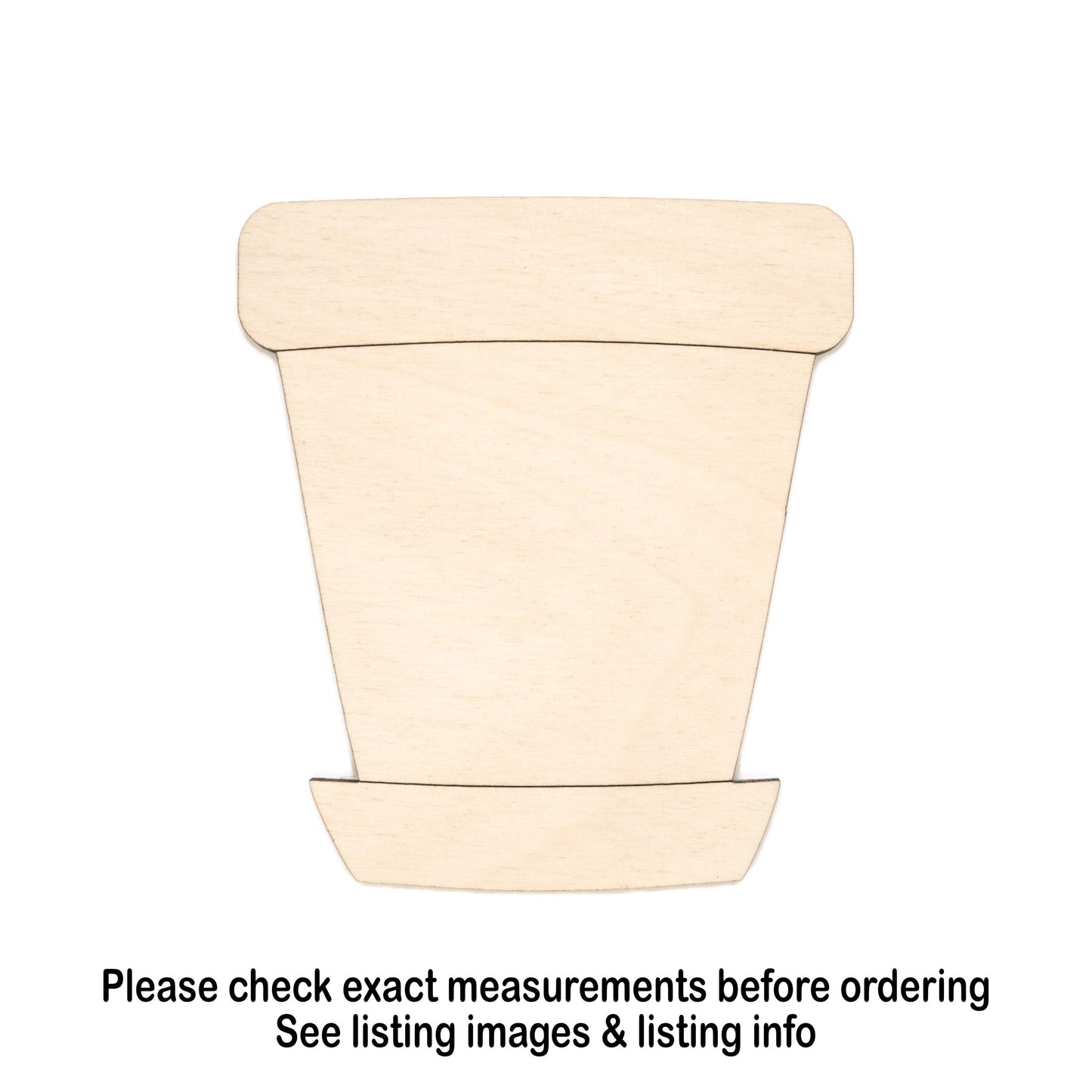 Planter Wood Cutout - Laser Cut Unfinished Craft Shape - Multiple Sizes