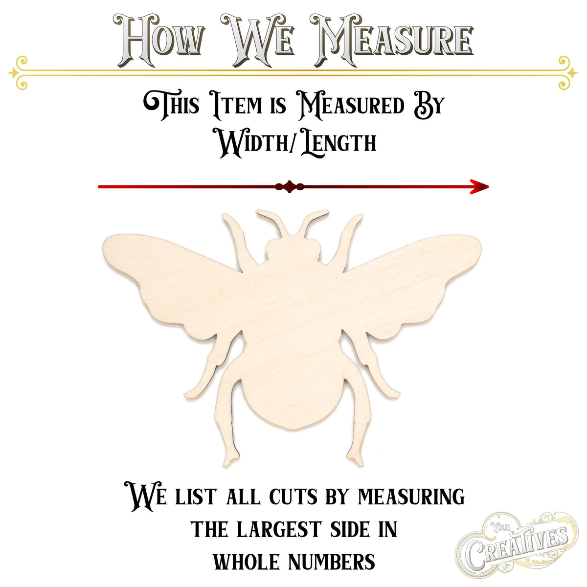 Bumble Bee Blank Wood Cutout - Laser Cut Unfinished Craft Shape - Multiple Sizes